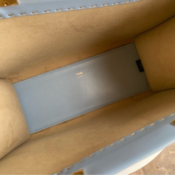 SOLD Fendi Sunshine Medium Light Blue Leather Shopper - Picture 11 of 13